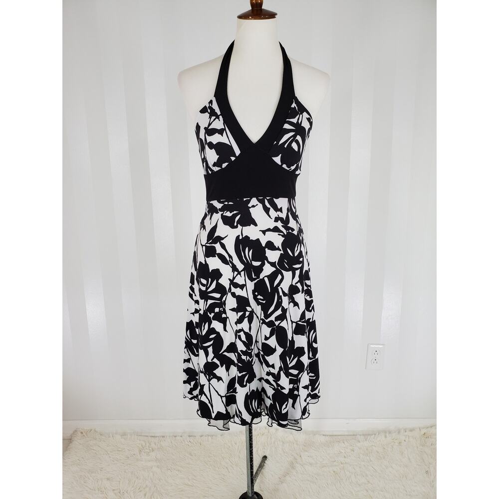 STUDIO Y Women's Floral Print Halter Style Fit & Flare Dress Sz S